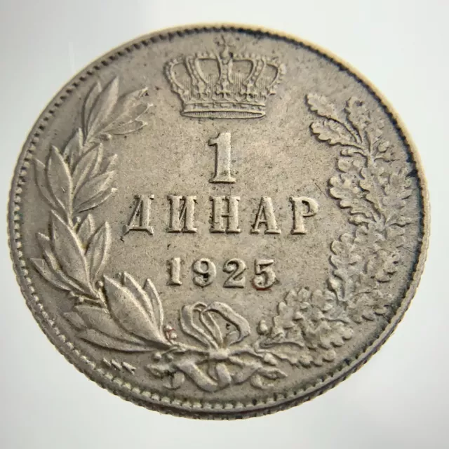 1925 Yugoslavia One 1 Dinar KM# 5 Circulated Coin Alexander I GG203