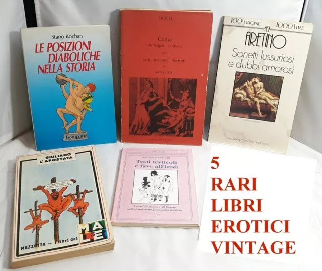 5 RARI LIBRI EROTICI illustrati Aretino IL Male Borel LOTTO LIBRETTI