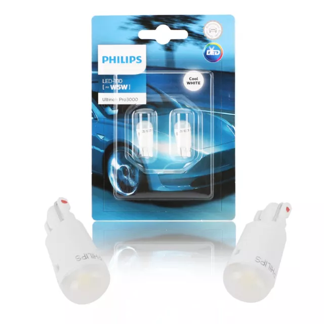 POUR PHILIPS LED T10 Ultinon Pro3000 Cool White 6000K Car Signalling Bulb  12V A1 EUR 15,59 - PicClick FR