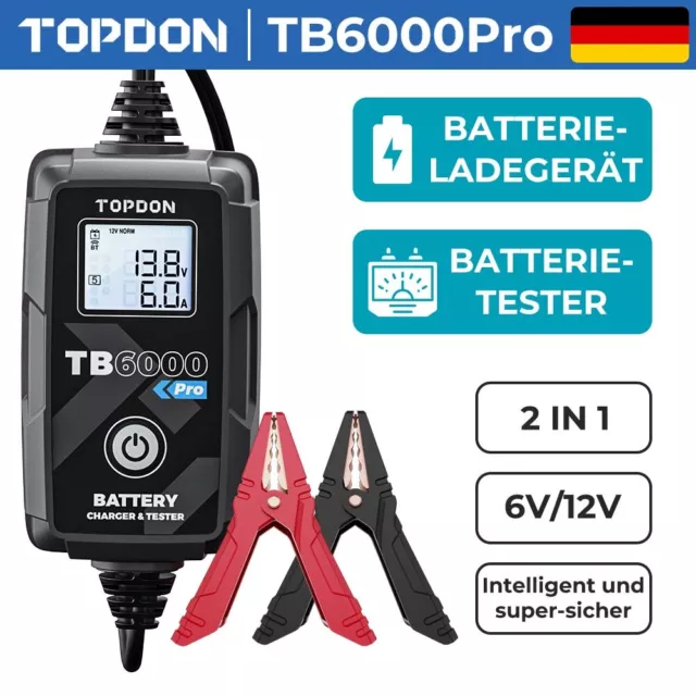 🔥TOPDON TB6000PRO Auto batterie Ladegerät KFZ Batterieladegerät 12V sicheres