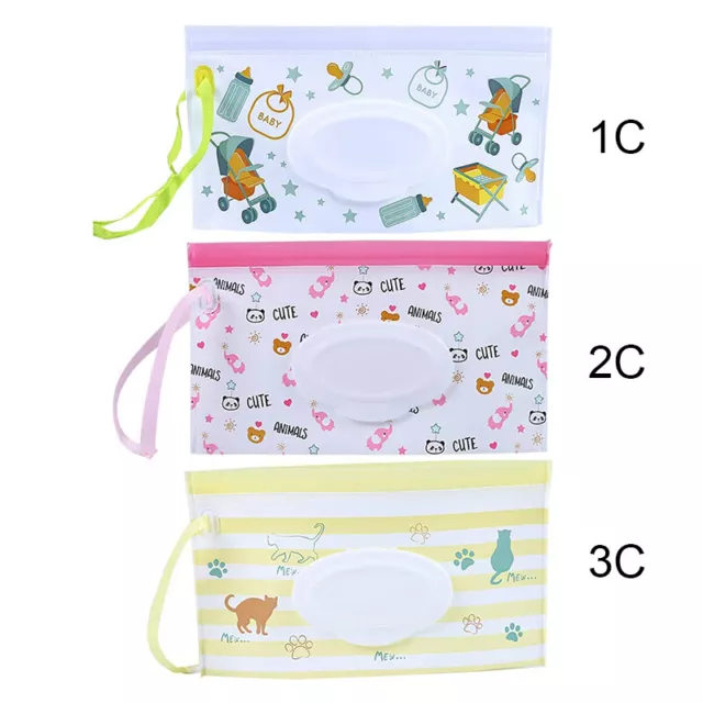 Reusable Baby Wet Wipe Pouch Bag Slim Portable Travel Wet Wipe Dispenser Case vz