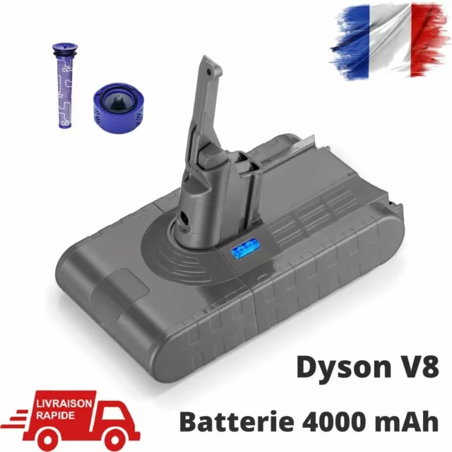 4000mAh Batterie pour Dyson V8 Batterie de Rechange pour Dyson V8 SV10  21,6V Batterie Aspirateur V8 Absolute, V8 Animal, V8 Fluffy Li-ION