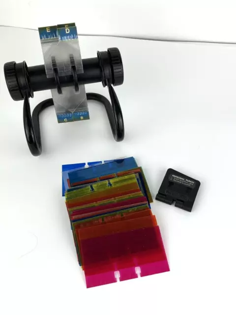 Vtg Metal Base Rolodex 5024X Rotary A-Z Tabs Plastic Covers + Personal Punch