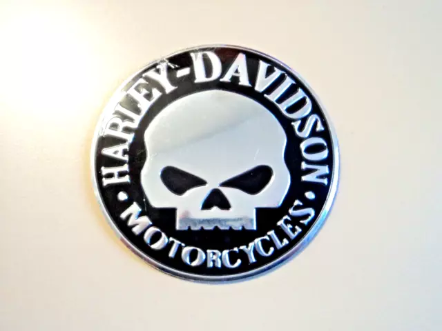 1x Harley Motorcycles Metal Round Decal Biker Emblem Badge Logo Sticker Skull B