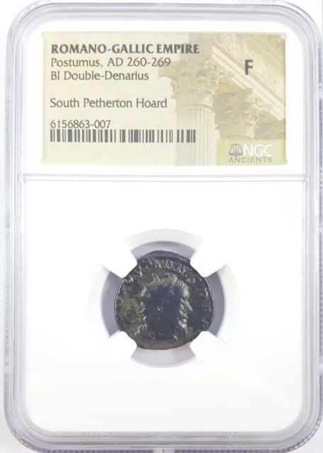 NGC F Romano-Gallic Double Denarius of Postumus AD260-269 SOUTH PETHERTON HOARD