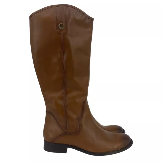 Frye Marissa Medallion Tall Zip Boots in Cognac Equestrian Riding Size 8.5 NEW