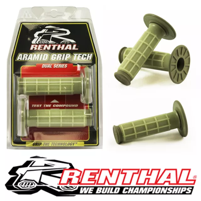 Renthal G165 MX Dual Series Aramid Compound Half Waffle Off-Road Handlebar Grips