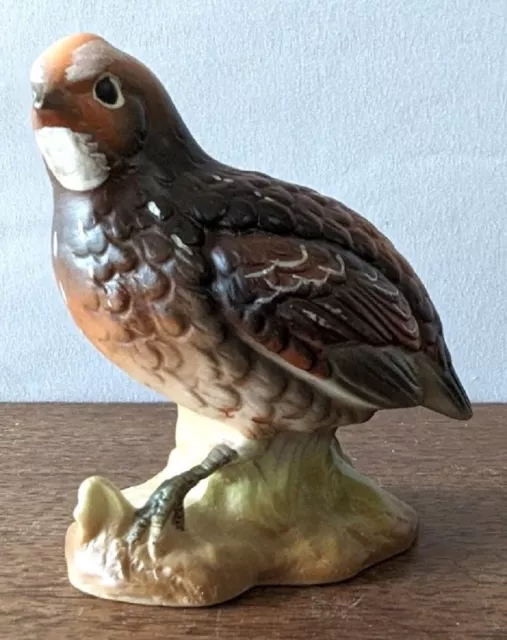 Vintage Small Ceramic Quail, Marked 1882, Looks Hand Painted, GUC