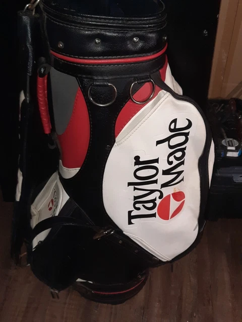 Vintage Rare TaylorMade Burner Bubble Staff Tour Golf Bag White Black Red 6-way. Vintage Rare TaylorMade Burner Bubble Staff Tour Golf Bag White Black Red 6-way.
