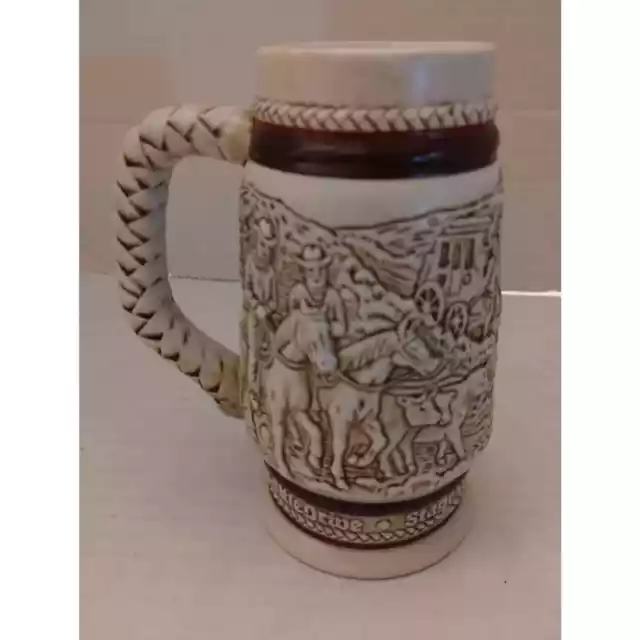 Avon Western Round-Up Ceramic Beer Stein Handcrafted 1983