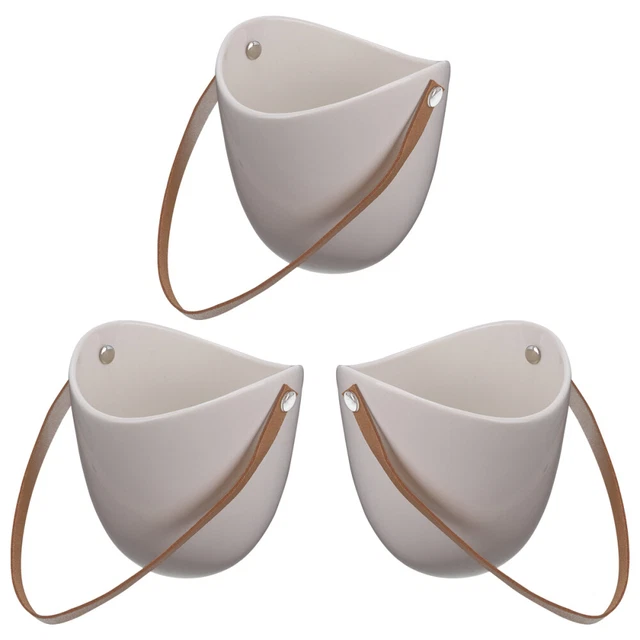 3 Pcs Keramik Blumentopf Porzellan Pflanzer Hängen Pflanzer Korb