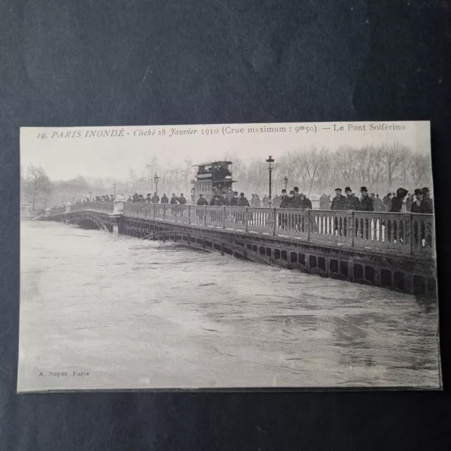 CPA Paris Floodations 28 January 1910 Le Pont Solferino