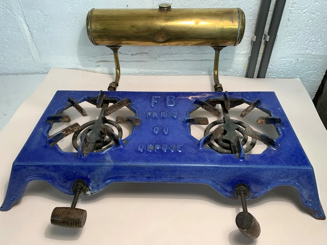 Ancien Réchaud à Pétrole Double Flamme Le Gaulois AB – Lyon, Métal, Collection (état Rouillé)
