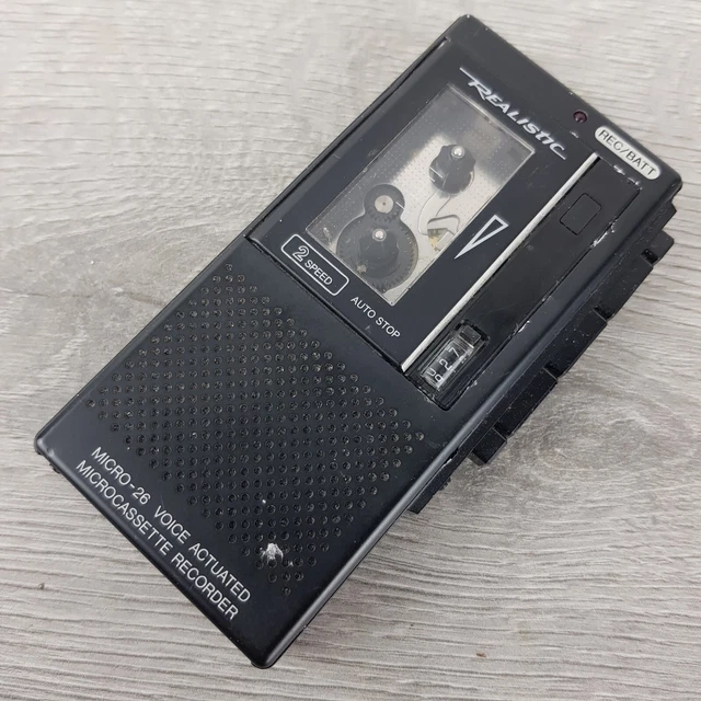 VINTAGE DICTAPHONE VOICE Recorder Realistic Micro26 Microcassette Tape