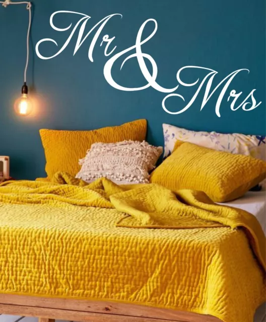 Mr And Mrs Pareja Regalo de Boda Deco Dormitorio Adhesivos Pared Vinilo