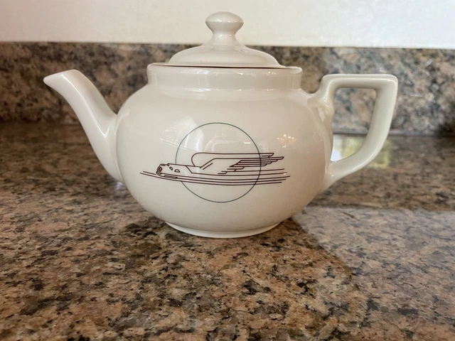 RARE Union Pacific Railroad Winged Streamliner Hall Pottery USA Teapot