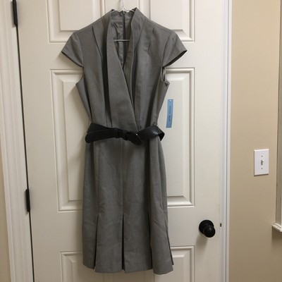 antonio melani gray business short sleeve shirt dress 6 nwt