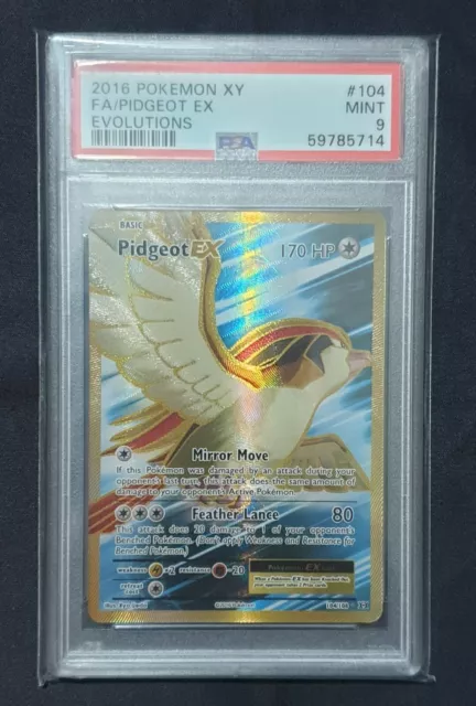 Pokemon Pidgeot EX Full Art 2016 XY Evolutions 104/108 PSA 9 MINT no graad