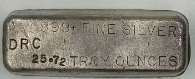 Drew Refining Co. DRC Vintgage Poured Kit Kat Bar 25.72 Troy Oz 999 Silver