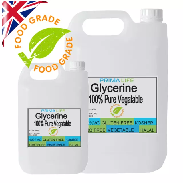 Vegetable Glycerine | Glycerol 99.8% Pure Food  Cosmetic Grade Kosher Halal UK