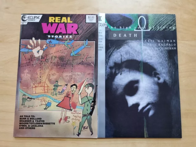 DEATH- the high cost of living (Gaiman) - DC VERTIGO & REAL WAR Stories -Eclipse