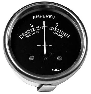 Lucas Style 12V Ammeter Black 12-0-12 Uk Made 2"  Body Bsa Triumph Etc