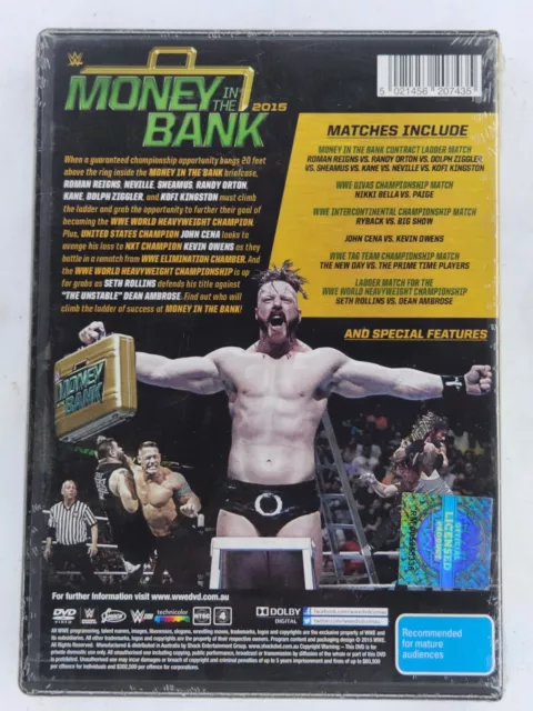 WWE Money In The Bank 2015 - DVD Region 4 NTSC - Brand New - Dolph Ziggler 2