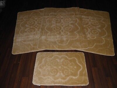Romany Nettoyage antidérapants Tapis super épais xnew Design Ensemble Complet 4PCS Argent/Gris 
