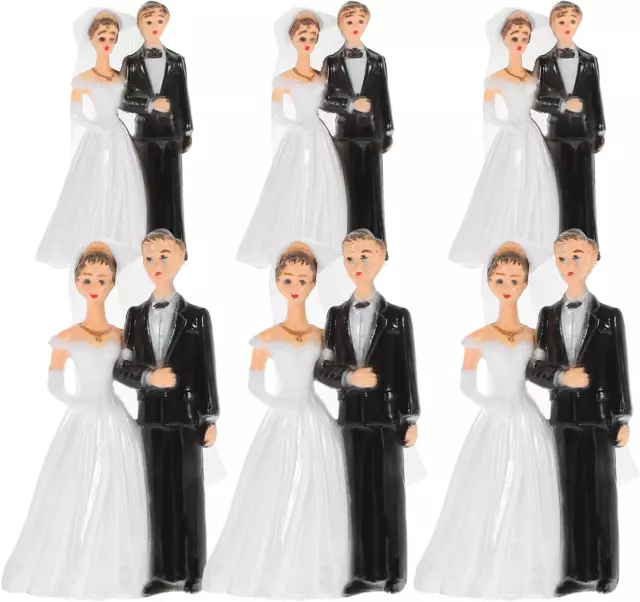 Bride and Groom Figurine 6Pcs Bride and Groom Mini Figurine Wedding Cake Toppers