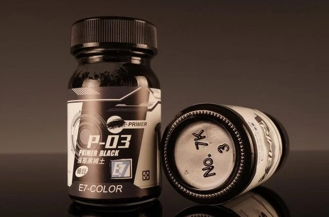 E7-Color "P" Series Primer Apprêt P-03 Black (50ml) For Hobby Plastic Model Kit