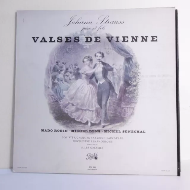 33T Johann STRAUSS Vinyle LP 12" VALSES DE VIENNE Mado ROBIN M. DENS M. SENECHAL
