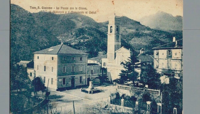 Savona Tovo S. Giacomo la piazza con chiesa F. piccolo  spedita franc. asp.