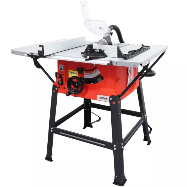 Excel 10" 1800W 250mm Bench Table Saw with Legstand Side Extensions & Blade 240v