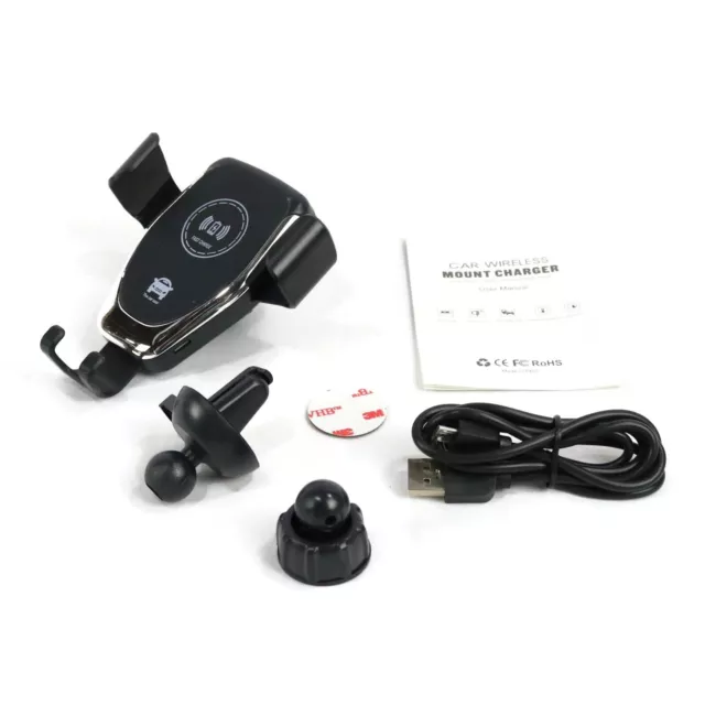 Wireless Car Smart Phone Charger with Secure Clamping Holder for Fast Charging