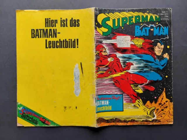 EHAPA COMIC / SUPERMAN und BATMAN Heft 11 von 1970 / Z2-3 (mit Gutschein)