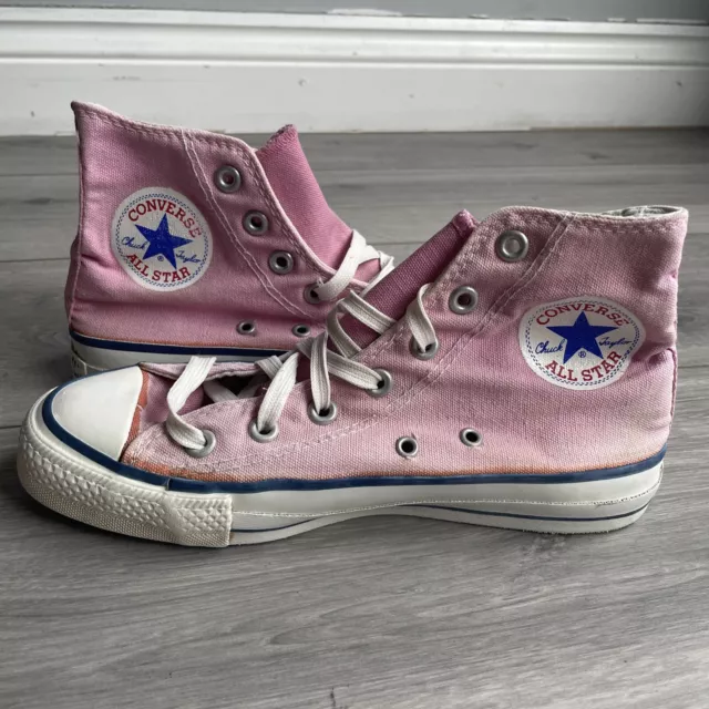 Vintage Converse UK 4.5 US 5 Chuck Taylor All Star High Top Pink MADE IN USA 80s