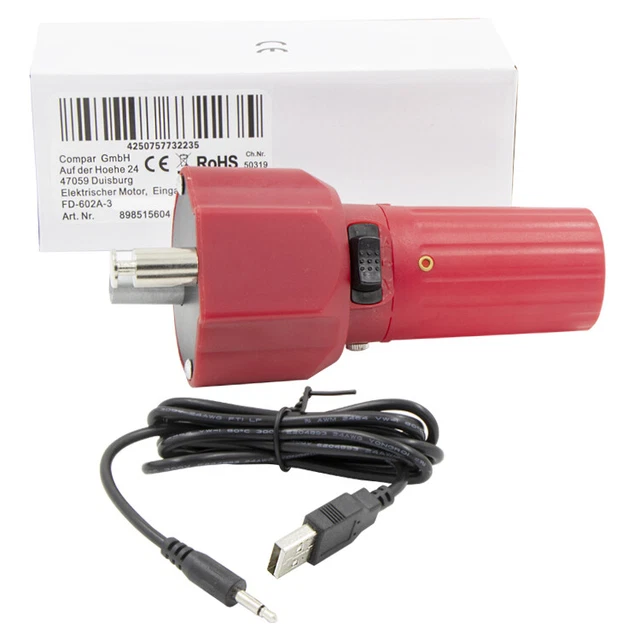 Grill Motor mit USB für Mangal / Schaschlik Spießdreher, Spießaufsatz, Drehspieß