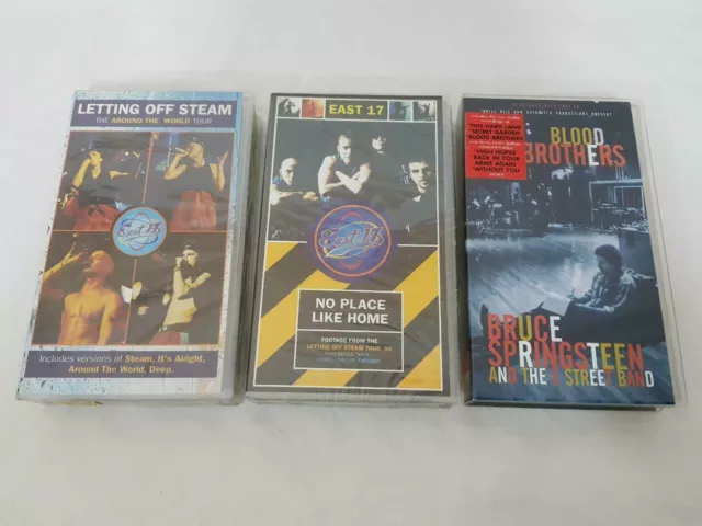 STOCK LOTTO 3 VHS - 2 VHS DI East 17 NUOVE e 1 VHS BRUCE SPRINGSTEEN USATA