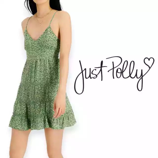 Just Polly | NWT | Large | Juniors V-Neck Smocked Sleeveless Mini Cami Sun Dress