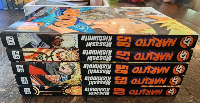 Naruto English Shonen Jump MANGA lot 56, 57, 58, 59 and 60 Masashi Kishimoto