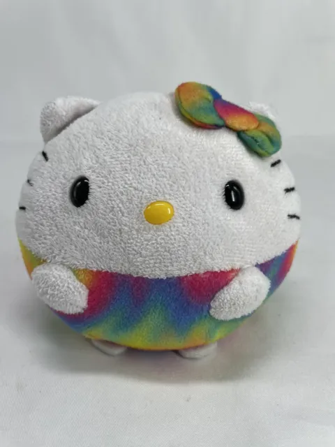 Plush Ty Beanie Babies Ballz Hello Kitty Rainbow Stuffed Toy