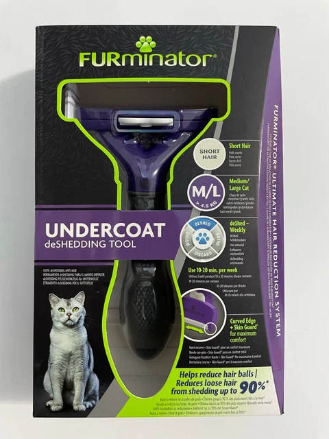 Herramienta de desprendimiento de capa interna FURminator para gatos de pelo corto mediano/grande de más de 4,5 k