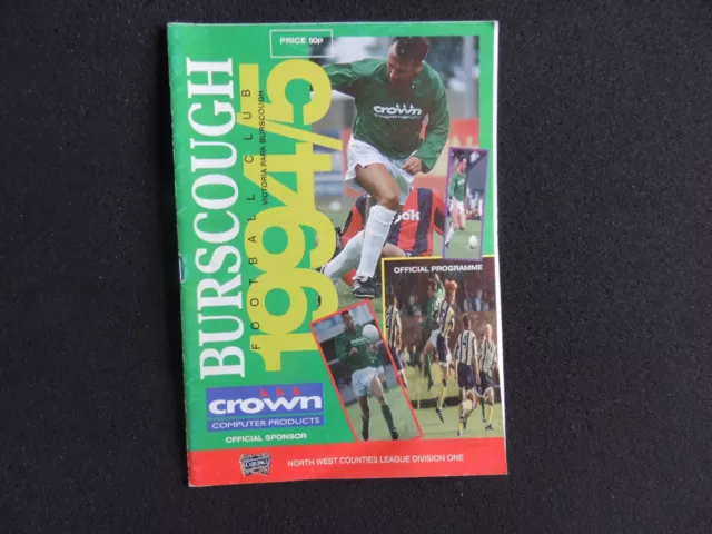 Burscough v Trafford 31st December 1994 Official Matchday Programme