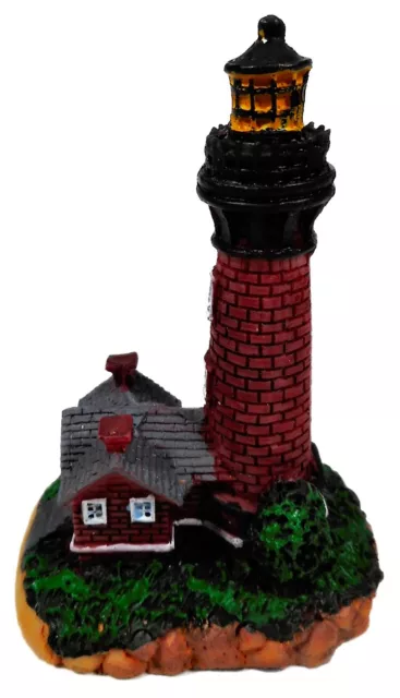 braun roter Leuchtturm mit Haus 8 x 5,5 cm Maritim Modellbau Deko Cor 9162 B