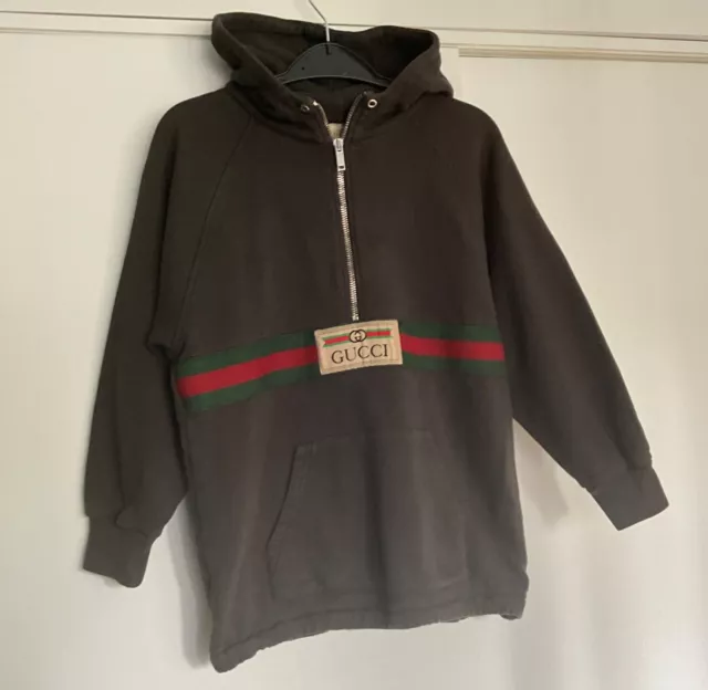 GUCCI GIRLS BOYS CHARCOAL grey half zip hoodie sweatshirt jacket Age 8 75.00 PicClick UK