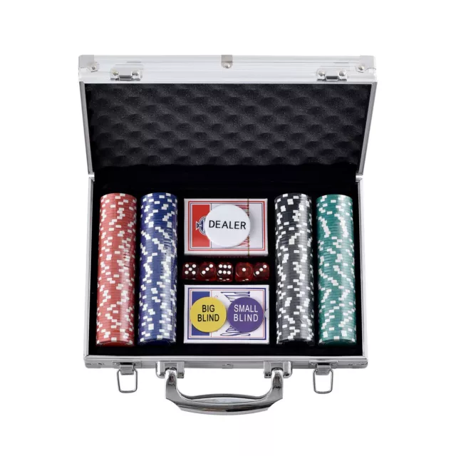 VEVOR 200-Piece Poker Casino  Chip Set, Cards,  Aluminum Case Cards, Dice NEW