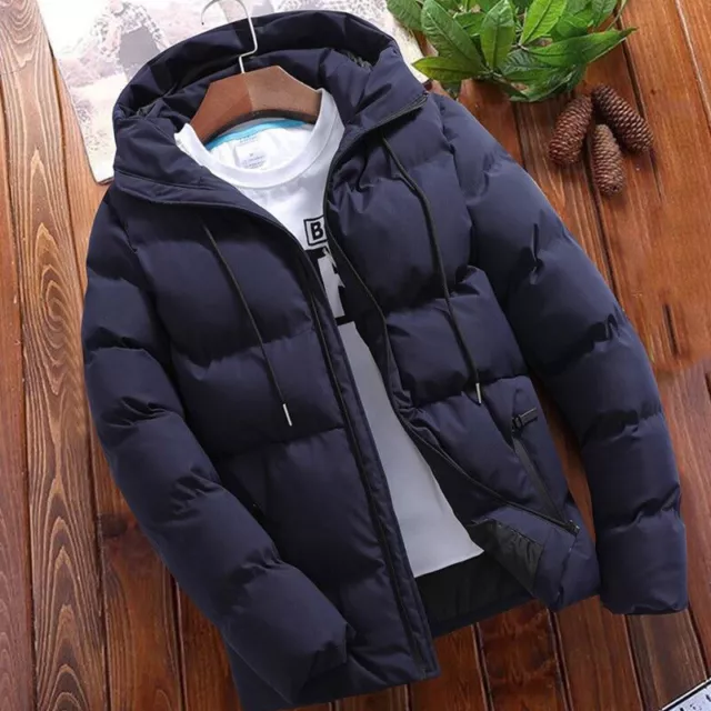Mens Winter Warm Cotton Jacket Ski Snow Thick Hooded Puffer Coat Parka Quilted