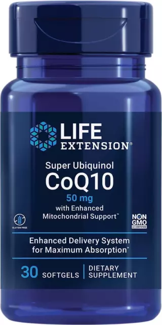 Life Extension Super Ubiquinol CoQ10 Avec Mitochondriale Support 50mg 30 Gélule