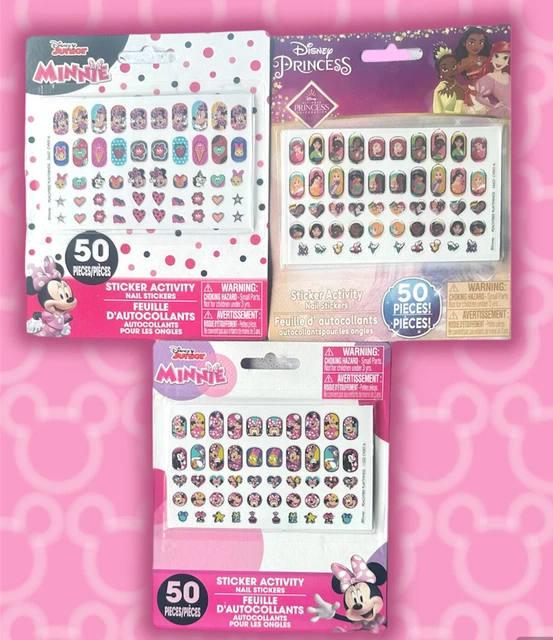 Disney Princess and Minnie Mouse Nail press Stickers Set of 150. Ready to wear.