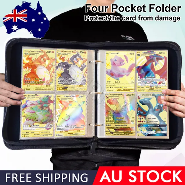 400 Cards Pocket Trading Card Binder Zip Trading Card Album Folder Case OZ